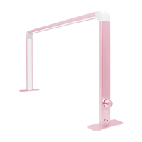 Lampe de bureau LED moderne en aluminium alimentée par courant alternatif, luminosité réglable, flexible, intensité variable, rose/argent, idéale pour table de manucure