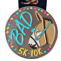 Médaille de sport personnalisée gravée avec rubans, design personnalisé, logo, supports de jeux, médaille de sublimation