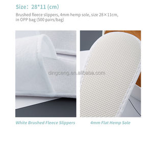 Ağırlama Spa için özel Logo çevre dostu otel terlikleri toplu yumuşak fırçalanmış kadife tek kullanımlık terlik - Product Image 6