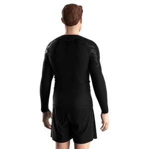 เสื้อรัดกล้ามเนื้อ MMA สีดำแบบซับลิเมชั่นเต็มตัว สำหรับ BJJ ศิลปะการต่อสู้ ออกแบบเฉพาะบุคคลสำหรับการฝึกซ้อมและการแข่งขัน - Product Image 6