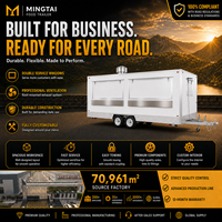 Trailer Makanan Burger Komersial 18ft Dilengkapi Penuh Standar Australia, Truk Makanan Murah untuk Jajanan, Hotdog, dan Es