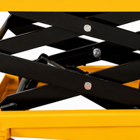 Plataforma Elevadora de Tijera Eléctrica Hidráulica Hanxiang de 150 kg, Mesa de 700x450 mm, Plataforma Móvil de Acero, Color Amarillo, Doble Controlador, Elevación en 150/120 Segundos