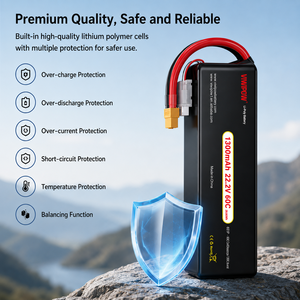 Batterie OEM 1300mAh 22.2V 60C à super capacité et charge rapide pour drones de course, de photographie aérienne et industriels à usage intensif - Product Image 6