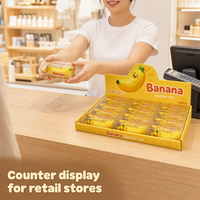 Fruit Banana Squishy Building Blocks TPR Sound Stress Relief Fidget Clay Sensory Toys for Kids & Adults 12 Pcs/Display Box