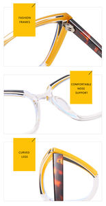 Montures optiques Tr90 métal <span class=keywords><strong>2023</strong></span> meilleur vendeur mode de lecture oeil de chat lunettes bloquant la lumière bleue - Product Image 4