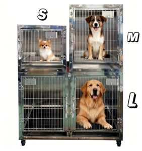 Grande cage pour animaux de compagnie en acier inoxydable pour chats et chiens - Marque personnalisable, respirante, fermeture à bouton verrouillable, utilisation en intérieur pour clinique - Product Image 4