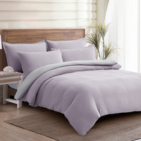 Ensemble de literie en microfibre moderne haute taille 100% polyester rayures motif 6 pièces housse de couette ensemble de draps tissé personnalisable