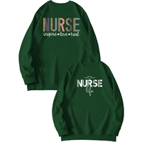 Sweat-shirt à manches longues décontracté pour femme infirmière vie graphique lettre imprimée