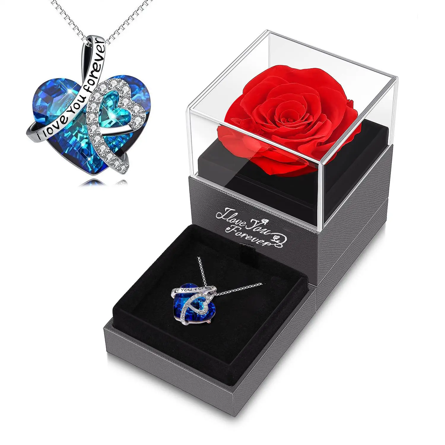 Hart Ik Hou Van Je Ketting Romantische Liefdesgeschenken Elegante Kristallen Sieraden Voor Mama Vrouw Meisje Op Kerst Valentines Moeders Dag