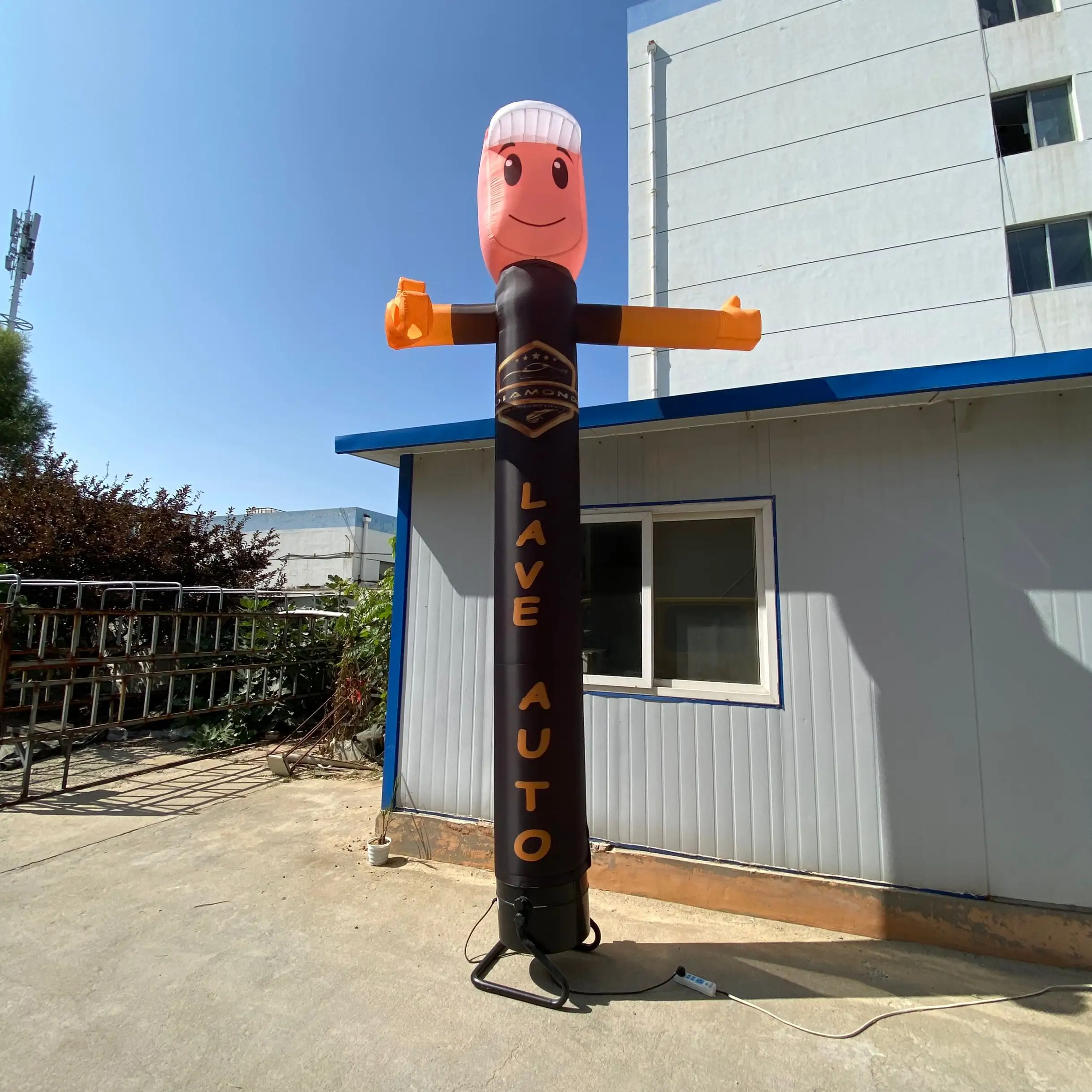 Custom 4m inflatable sky air dancer dancing man with swinging arm for car wash advertising