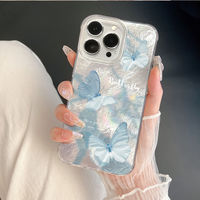 Laser Aurora Butterfly Case für IPhone17 Air 17 16 15 Pro Max 14 15 16 Plus Feder garn PC Material Schutzhülle