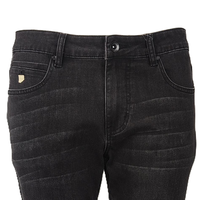 Jean slim vintage extensible pour homme, taille mi-haute, tissé, délavage foncé avec broderies, collection Printemps ODM
