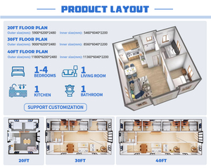 Maison conteneur extensible de 40 pieds, maison modulaire préfabriquée pour projets résidentiels et logements locatifs - Product Image 2