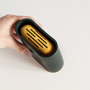 BOOMJOY flat flexible silicone hanging toilet brush plastic indian flex toilet bowl brush with holder deep cleaner wall mounted