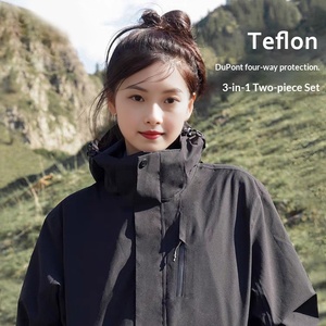 <span class=keywords><strong>Veste</strong></span> à capuche épaisse pour homme et <span class=keywords><strong>femme</strong></span>, coupe-vent, <span class=keywords><strong>imperméable</strong></span>, avec fermeture éclair, en Teflon DuPont, pour l'alpinisme - Product Image 5