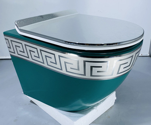 Màu vàng Treo tường treo nhà vệ sinh bát gốm <span class=keywords><strong>bacl</strong></span> để tường inodoro phòng tắm sang trọng mạ vàng treo tường nhà vệ sinh - Product Image 4