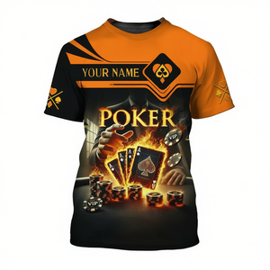 Maglietta Personalizzata con Nome e Stampa Integrale a Tema Poker, Grafica da Casinò, Manica Corta per Uomo - Product Image 2