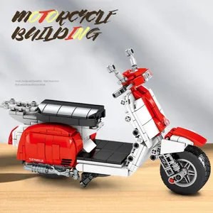 Moc Lắp Ráp Mô Hình Cổ Điển Đạp Xe Tay Ga Xe Máy Vespas Gạch Đồ Chơi Bộ Sưu Tập Cho Trẻ Em Quà Tặng Xây Dựng Khối Bộ - Product Image 2