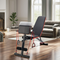 Ebest, équipement de fitness, haltère pliable à poids réglable, banc d'haltères plat avec câble en métal