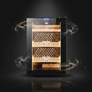 ตู้เก็บซิการ์ <span class=keywords><strong>Bacchus</strong></span>/Barkes พร้อมไฟ LED สีดำ ควบคุมอุณหภูมิและความชื้นแบบอิเล็กทรอนิกส์ ระบายความร้อนด้วยอากาศ ทำจากไม้ซีดาร์สีแดง - Product Image 2