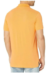 Polo bleu pour homme Polo uni coupe ajustée avec patte intérieure contrastée à deux boutons - Product Image 5