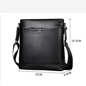 Borsa a tracolla Casual da <span class=keywords><strong>uomo</strong></span> in vera <span class=keywords><strong>pelle</strong></span> stile Messenger verticale in <span class=keywords><strong>pelle</strong></span> di vacchetta pieno fiore - Product Image 4