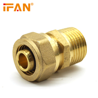 IFAN OEM ODM Raccords de Compression en Laiton Jaune Forgé 1/2" 3/4" 1" pour Tuyaux PEX AL PEX Gaz Eau – Manchon, Adaptateur, Douille, Coude, Té
