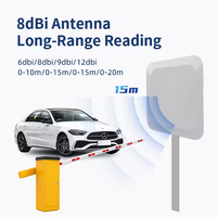 Lecteur UHF Yistar, lecteur longue portée 6 m avec antenne 8 dBi, lecteur RFID UHF intégré RS232/RS485 pour la gestion des parkings