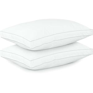 Queen King-Size Luxury Cooling Gusseted Bed Pillows para Home Hotel y Airbnb Precio de fábrica con parte del cuello para un sueño cómodo - Product Image 1
