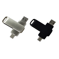 Clé USB 64 Go Clé USB 32 Go OTG Métal USB 2.0 Type C Haute Vitesse Clé Mémoire Imprimée au Laser Logo Gratuit OTG USB Type C