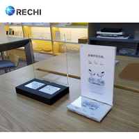 RECHI Présentoir de comptoir en acrylique pour écouteurs sportifs sans fil, supports de casques et de téléphones, et présentoir d'accessoires Pop