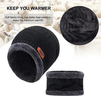 Bonnet-écharpe polaire d'hiver épais et chaud en laine tricotée pour hommes et femmes, idéal pour le cyclisme, le ski et la protection contre le froid, avec masque de cou intégré