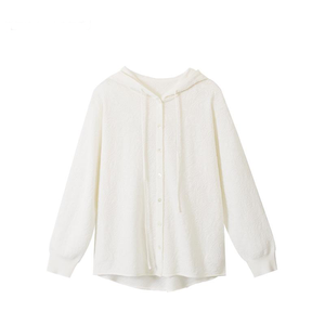 Sweat-shirt en laine personnalisé pour <span class=keywords><strong>femme</strong></span>, nouvelle collection printemps-été, motif paisley texturé, jacquard, à <span class=keywords><strong>capuche</strong></span>, surdimensionné, confortable, décontracté - Product Image 1