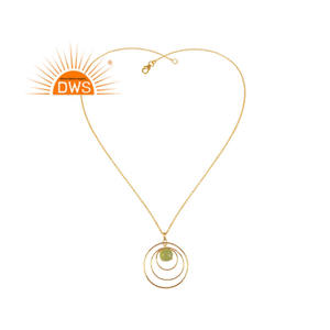 Collar con colgante de diseño en espiral para mujer, gargantilla de plata chapada en oro, piedra preciosa de Calcedonia Prehnita, joyería - Product Image 1