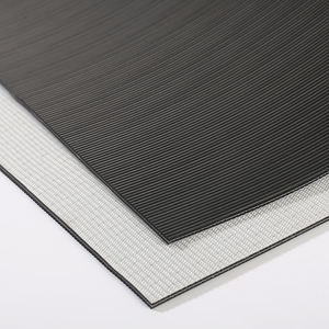 Produsen memproduksi sabuk konveyor PVC logistik antiaus bergaris halus warna hitam - Product Image 2