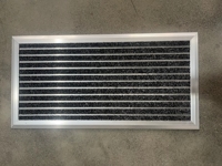 Tapis d'entrée et de sol encastré en alliage d'aluminium DINGYE, anti-boue avec tapis remplaçable à dos en caoutchouc pour centres commerciaux et maisons