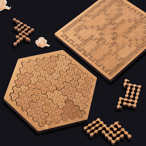Puzzle en bois impossible, casse-tête IQ, dix niveaux de difficulté, puzzles de dessins animés, jouet DIY, tangram, jeux de société pour enfants et adultes - Product Image 3