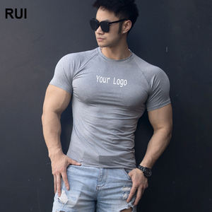 RUIQUWIN vente en gros hauts de fitness respirants d'été t-shirts de sport pour hommes chemises à manches courtes d'entraînement à séchage rapide - Product Image 1