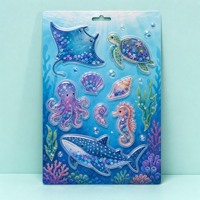 Motif holographique personnalisable en forme et taille, durable, auto-adhésif, transparent, rempli de paillettes liquides, imprimé UV/CMYK, tendance