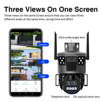 Wistino 4g Caméra de sécurité solaire 4mp Écran double objectif Panneau solaire extérieur Wifi Cctv Double objectif Ip Solar Ptz Camera Solar Camera