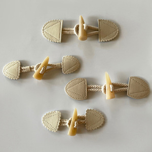 Cuero resina cuerno hebilla abrigo cortavientos abrigo de lana botón suéter niños madera algodón cuerda hebilla - Product Image 1