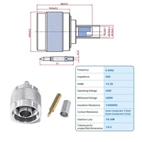 Solider N-Stecker, gerader Crimp-50-Ohm-HF-Steckverbinder, vernickelt, mit Einpresshülse, Verriegelung, Endstückbuchse für LMR200-Kabel