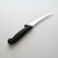 Couteau à désosser incurvé de 6 pouces en acier inoxydable avec manche antidérapant en PP, couteau de boucher pour désosser et écorcher la viande, idéal pour boucherie et abattoir