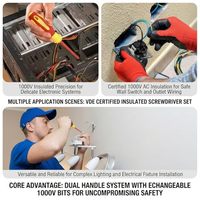 Jeu de tournevis isolés pour électriciens, CR-V, à tête plate et cruciforme, tournevis de précision, résistant à la haute tension