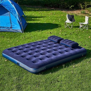Matelas pneumatique gonflable portable en velours floqué, taille Queen, avec oreillers, <span class=keywords><strong>lit</strong></span> pneumatique double pour le camping en plein air, meubles <span class=keywords><strong>de</strong></span> maison - Product Image 1