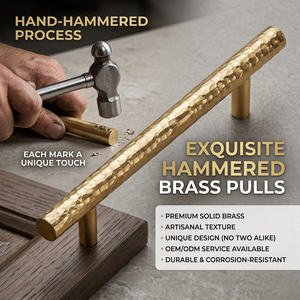 manija de latón martillado para muebles, tirador para <span class=keywords><strong>puerta</strong></span> de armario, cajón de dormitorio, unidad de cocina, perillas - Product Image 2