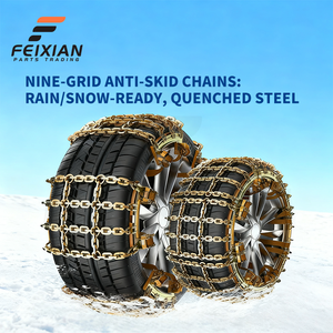 Nouvelles chaînes de traction d'urgence universelles en acier au manganèse à 9 grilles pour voitures, SUV, routes enneigées et boueuses, largeur 165-285 mm, vitesse maximale 40 km/h - Product Image 2