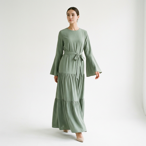 Robes marocaines de style simple, très demandées, Kaftan Turquie, Abayas du Golfe de couleur unie, Robe longue islamique pour femmes, Robe saoudienne musulmane - Product Image 1