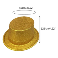 Accessoire de fête d'Halloween Offre Spéciale chapeau haut de forme en feutre de PVC noir avec des faveurs de costume de carnaval à paillettes multicolores