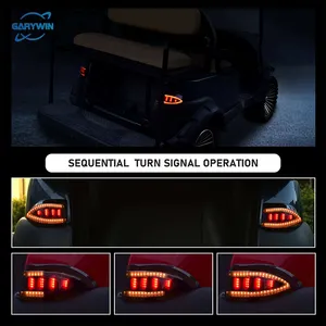 GarywinGolf Cart Deluxe LED fanale posteriore fanale posteriore Kit per Club Car Tempo, RGB Running Light Low High Beam con indicatori di direzione